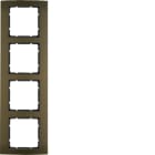 HAGER BOCCHIOTTI - Cornice quadrupla Berker B.3 alu marrone/antracite opaco, alluminio anodizzato
