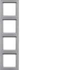 HAGER BOCCHIOTTI - Cornice quadrupla Berker Q.3 alu velluto, verniciato