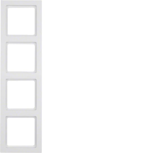 HAGER BOCCHIOTTI - Cornice quadrupla Berker Q.3 bianco polare velluto