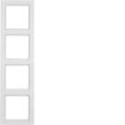 HAGER BOCCHIOTTI - Cornice quadrupla Berker Q.3 bianco polare velluto