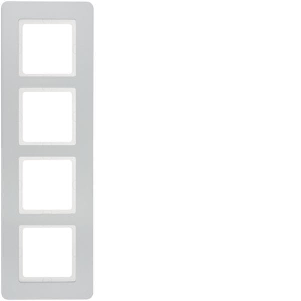 HAGER BOCCHIOTTI - Cornice quadrupla Berker Q.7 alluminio velluto, verniciato