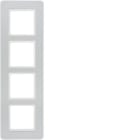 HAGER BOCCHIOTTI - Cornice quadrupla Berker Q.7 alluminio velluto, verniciato