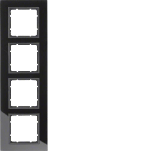 HAGER BOCCHIOTTI - Cornice in vetro quadrupla Berker B.7?vetro nero/antracite opaco