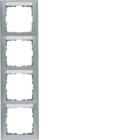 HAGER BOCCHIOTTI - Cornice quadrupla per montaggio verticale Berker S.1 alu opaco