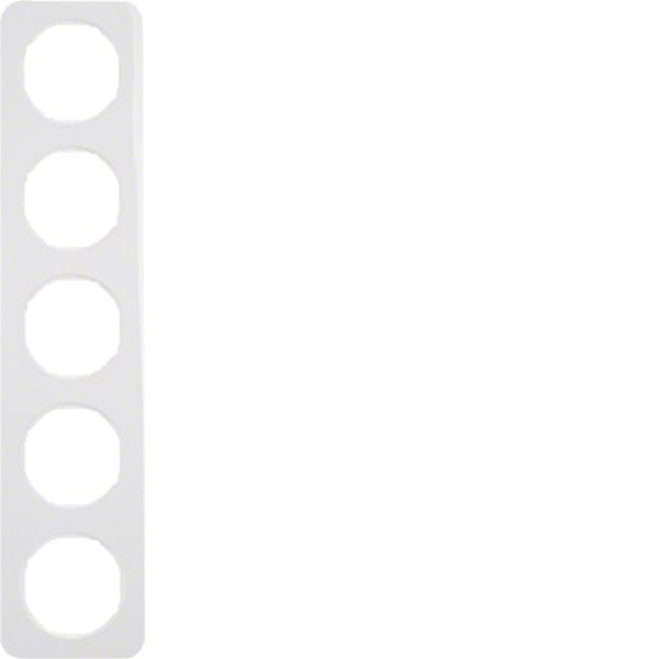 HAGER BOCCHIOTTI - Cornice quintupla Berker R.1 bianco polare lucido