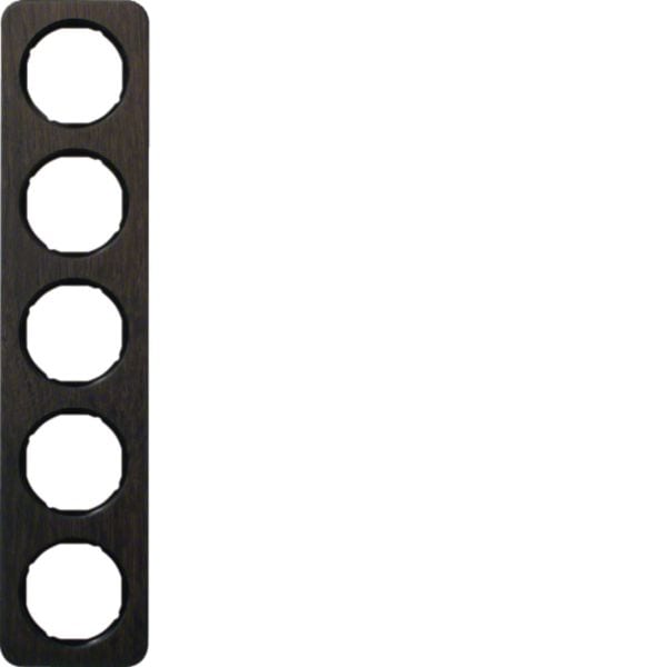 HAGER BOCCHIOTTI - Cornice quintupla Berker R.1 quercia/nero lucido, legno macchiato