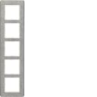 HAGER BOCCHIOTTI - Cornice quintupla verticale Berker Q.7 acciao inossidabile, metallo spazzolato
