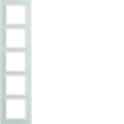 HAGER BOCCHIOTTI - Cornice in vetro quintupla Berker B.7 vetro bianco polare/bianco polare opaco
