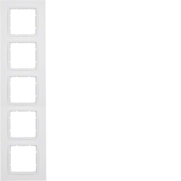HAGER BOCCHIOTTI - Cornice quintupla Berker B.7 bianco polare opaco