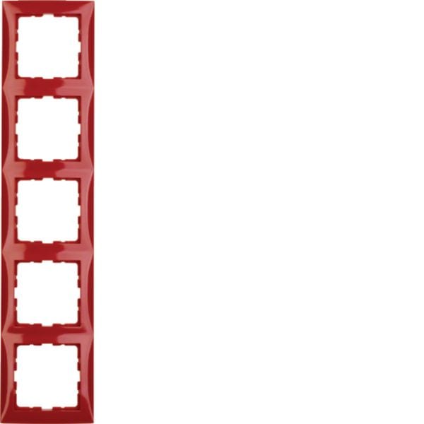 HAGER BOCCHIOTTI - Cornice quintupla Berker S.1 rosso lucido