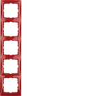 HAGER BOCCHIOTTI - Cornice quintupla Berker S.1 rosso lucido
