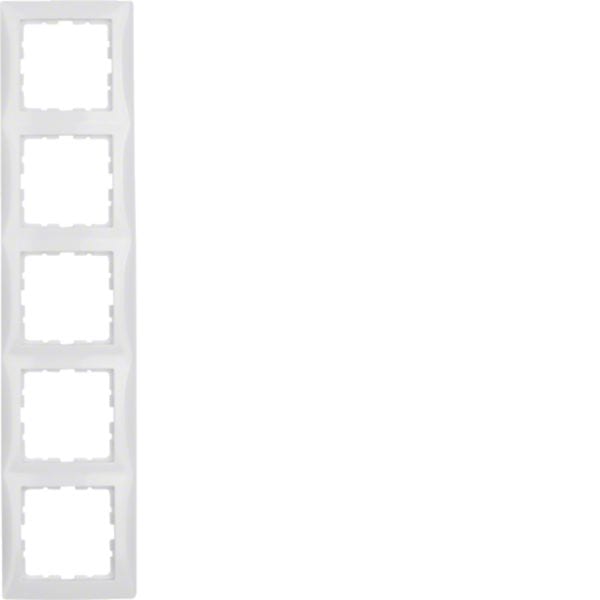 HAGER BOCCHIOTTI - Cornice quintupla Berker S.1 bianco polare lucido