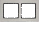 HAGER BOCCHIOTTI - Cornice doppia orizz. Serie B.7 acciaio inox/antrac.opaco, metallo spazzolato