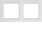 HAGER BOCCHIOTTI - Cornice doppia per montaggio orizzontale Berker Q.3 bianco polare velluto