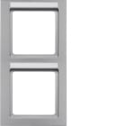 HAGER BOCCHIOTTI - Cornice doppia per montaggio verticale Berker Q.3 alu velluto, verniciato