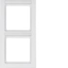 HAGER BOCCHIOTTI - Cornice doppia per montaggio verticale Berker Q.3 bianco polare velluto