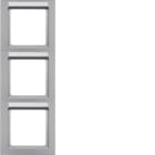 HAGER BOCCHIOTTI - Cornice tripla per montaggio verticale Berker Q.3 alu velluto, verniciato