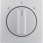 HAGER BOCCHIOTTI - Pezzo c.le con manopola x commutatore a 3 vie, senza posizione 0, B.7 alluminio