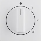 HAGER BOCCHIOTTI - Pezzo c.le con manopola x Commut. a 3 vie con pos. 0 S1/B3/B7 bianco pol. opac