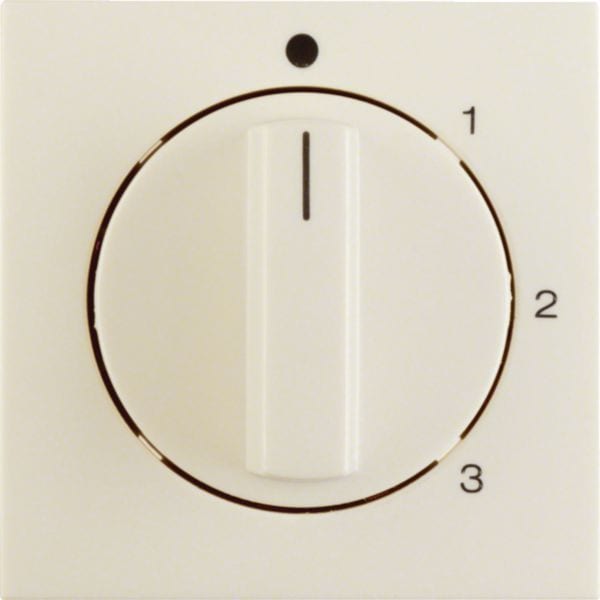 HAGER BOCCHIOTTI - Pezzo c.le con manopola x commutatore a 3 vie, con posizione 0, S.1 bianco Lucid