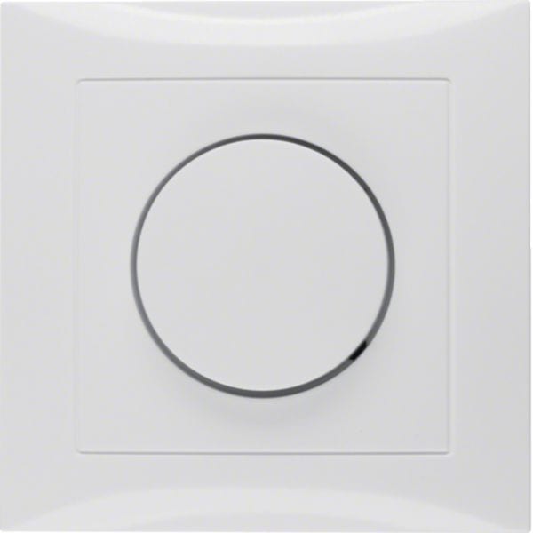 HAGER BOCCHIOTTI - Placca x dimmer a manopola/potenziometro a rotazione Serie S.1 bianc pol. luc.