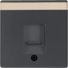 HAGER BOCCHIOTTI - Pezzo c.le con otturatore antipolvere Serie Q.1/Q.3 antrac.vellut, vern.