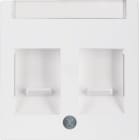 HAGER BOCCHIOTTI - Pezzo c.le con 2 otturatori antipolvere Serie S.1/B.3/B.7 bianco pol. opac