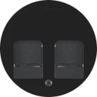 HAGER BOCCHIOTTI - Pezzo centrale con 2 otturatori di protezione antipolvere R.1/R.3 nero lucido