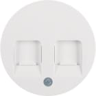 HAGER BOCCHIOTTI - Pezzo c.le con 2 otturatori antipolvere Serie R.1/R.3 bianco pol. luc.
