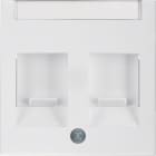 HAGER BOCCHIOTTI - Pezzo c.le con 2 otturatori antipolvere Serie S.1/B.3/B.7 bianco pol. luc.