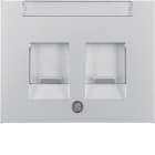 HAGER BOCCHIOTTI - Pezzo c.le con 2 otturatori antipolvere Serie K.5 alu opaco, vern.