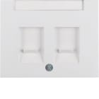 HAGER BOCCHIOTTI - Pezzo c.le con 2 otturatori antipolvere Serie K.1 bianco pol. luc.