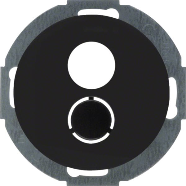 HAGER BOCCHIOTTI - Inserto con pezzo centrale per miniconnettore Serie R.classic nero lucido