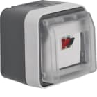 HAGER BOCCHIOTTI - Scatola x colleg. altoparl. + coperch a parete Serie W.1 grigio chiaro opac