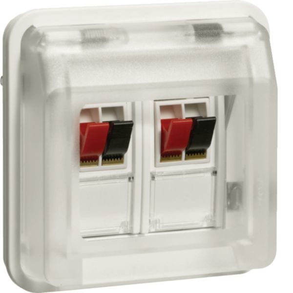 HAGER BOCCHIOTTI - Inserto x colleg. altop. stereo + coperch par./inc. Serie W.1 bianco pol. opac