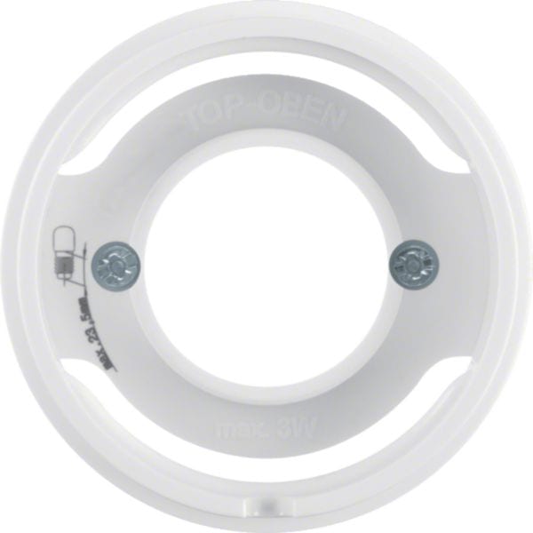 HAGER BOCCHIOTTI - Pezzo centrale per spia luminosa E14 Berker R.1/R.3 bianco polare lucido