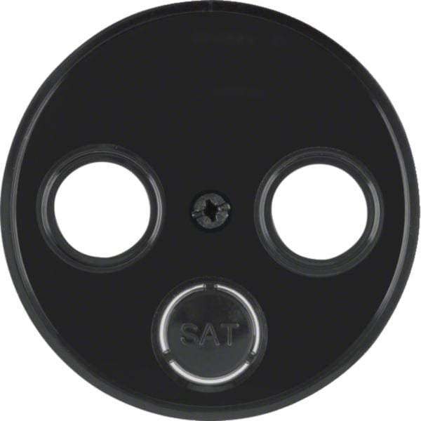 HAGER BOCCHIOTTI - Pezzo centrale per presa TV doppia/tripla Berker R.1/R.3/R.?classic nero lucido