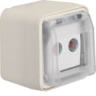 HAGER BOCCHIOTTI - Presa TV doppia passante con coperchio a parete Serie W.1 Bianco pol. opaco