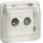 HAGER BOCCHIOTTI - Inserto presa TV doppia + coperch par./inc. terminale Serie W.1 bianco pol. opac