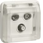 HAGER BOCCHIOTTI - Inserto presa TV tripla + coperch par./inc. terminale Serie W.1 bianco pol. opac