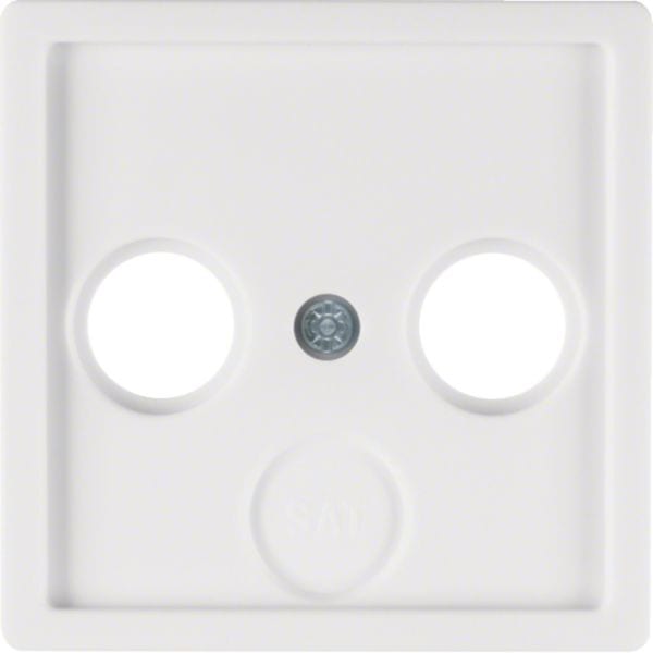 HAGER BOCCHIOTTI - Pezzo centrale per presa TV doppia/tripla Berker Q.1/Q.3 bianco polare velluto
