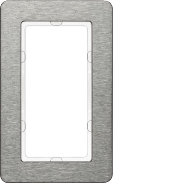 HAGER BOCCHIOTTI - Cornice con finestra grande Berker Q.7 acciaio inossidabile, metallo spazzolato