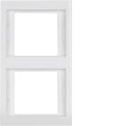 HAGER BOCCHIOTTI - Cornice doppia per montaggio verticale Berker K.1 bianco polare lucido