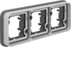 HAGER BOCCHIOTTI - Cornice tripla x montaggio da incasso orizzontale Berker W.1 grigio chiaro opaco
