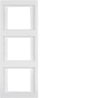 HAGER BOCCHIOTTI - Cornice tripla per montaggio verticale Berker K.1 bianco polare lucido