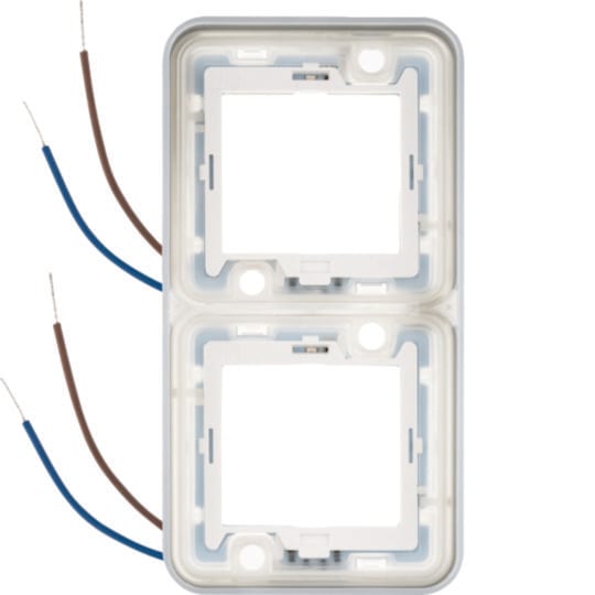 HAGER BOCCHIOTTI - Cornice doppia orizz. illuminabile 230 V LED blu da parete Serie W.1 bianco