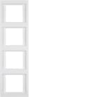 HAGER BOCCHIOTTI - Cornice quadrupla per montaggio verticale Berker K.1 bianco polare lucido