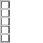 HAGER BOCCHIOTTI - Cornice quintupla per montaggio verticale Berker K.5 alu, alluminio anodizzato