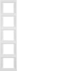 HAGER BOCCHIOTTI - Cornice quintupla per montaggio verticale Berker K.1 bianco polare lucido