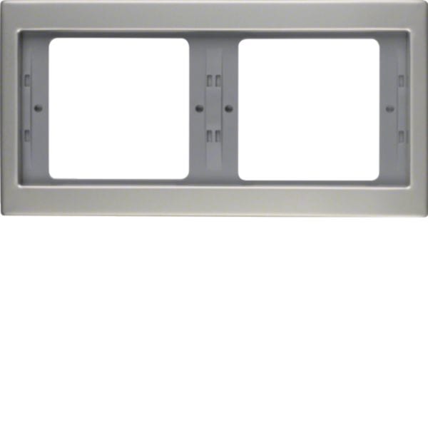 HAGER BOCCHIOTTI - Cornice doppia per montaggio orizzontale Berker K.5 acciaio inox, metallo opaco